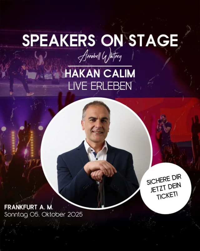 🚀 SPEAKERS ON STAGE: Erlebe mich live auf der Bühne! 🚀
Am 05.10.2025 kannst du mich live in Frankfurt auf der Bühne erleben! Dort werde ich am Event #speakersonstage von @annabell_whitney teilnehmen! 
In meinem Vortrag berichte ich unter anderem davon, wie ich es geschafft habe, trotz meiner Blindheit zu studieren, eine Doktorarbeit zu schreiben und ein Start-Up zu gründen.
Ich zeige dir, wie du endlich ausreichend Energie tanken kannst, um das Maximum aus dir und deinem Business herauszuholen! ✅
➡️ Sicher dir jetzt dein Ticket unter: http://speakersonstage10-25.eventbrite.de/
#karriere #erfolg #motivation  #mindset #leadership #businessgrowth #beruflichererfolg #FuelYourEnergy
